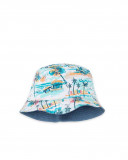 Bonnet combiné imprimé fille bleu venice beach Bonnet combiné imprimé fille bleu venice beach