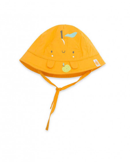 Bonnet en popeline à carreaux garçon orange picnic time Bonnet en popeline à carreaux garçon orange picnic time