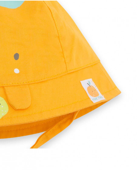 Bonnet en popeline à carreaux garçon orange picnic time Bonnet en popeline à carreaux garçon orange picnic time