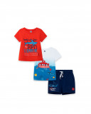 Set 2 tee-shirt et bermuda en jersey requin garçon bleu red Set 2 tee-shirt et bermuda en jersey requin garçon bleu red