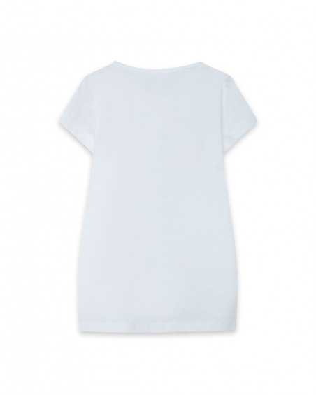 Tee-shirt en jersey fleurs fille blanche ready to bloom Tee-shirt en jersey fleurs fille blanche ready to bloom