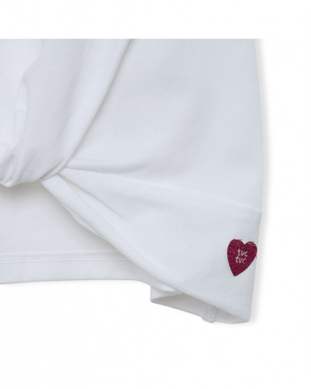 Tee-shirt en jersey fleurs fille blanche ready to bloom Tee-shirt en jersey fleurs fille blanche ready to bloom