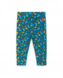 Leggings en coton molletonné imprimé fille bleu smile today Leggings en coton molletonné imprimé fille bleu smile today