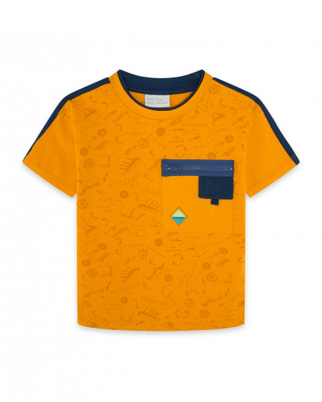 Tee-shirt en jersey poche garçon orange free time Tee-shirt en jersey poche garçon orange free time