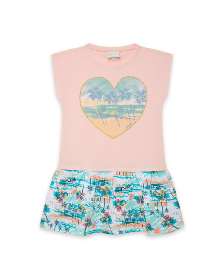 Robe en jersey imprimé fille rose venice beach Robe en jersey imprimé fille rose venice beach
