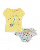 Tee-shirt et short en jersey coeurs fille jaune hi! sunshine Tee-shirt et short en jersey coeurs fille jaune hi! sunshine