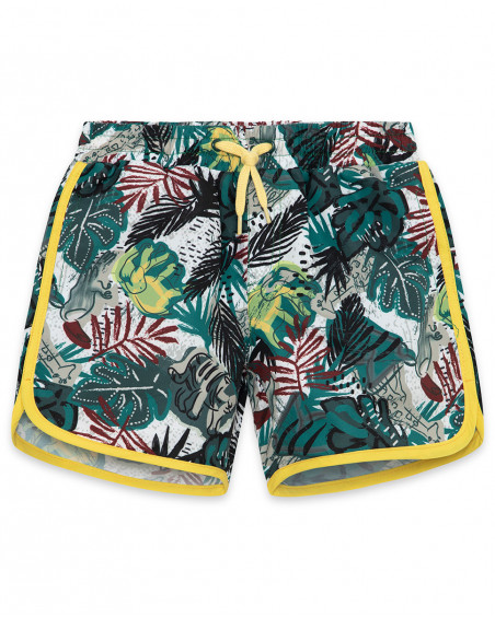 Short de bain imprimée garçon vert jungle street Short de bain imprimée garçon vert jungle street