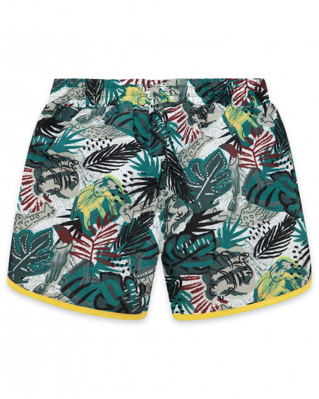 Short de bain imprimée garçon vert jungle street Short de bain imprimée garçon vert jungle street