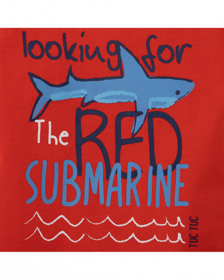 Tee-shirt en jersey message garçon rouge red submarine