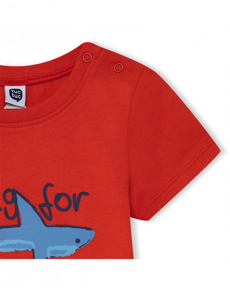 Tee-shirt en jersey message garçon rouge red submarine