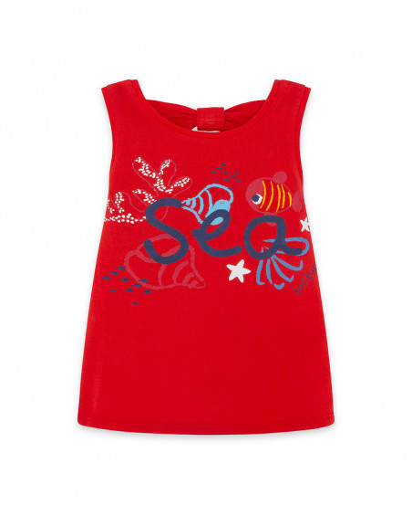 Tee-shirt en jersey bretelles fille rouge red submarine Tee-shirt en jersey bretelles fille rouge red submarine
