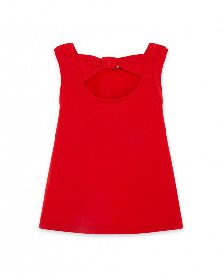 Tee-shirt en jersey bretelles fille rouge red submarine Tee-shirt en jersey bretelles fille rouge red submarine