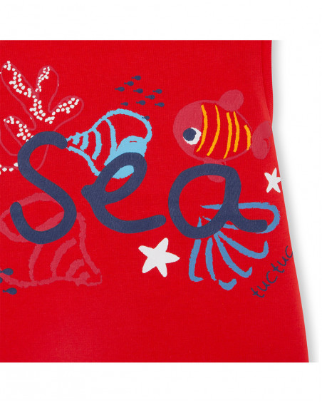 Tee-shirt en jersey bretelles fille rouge red submarine Tee-shirt en jersey bretelles fille rouge red submarine