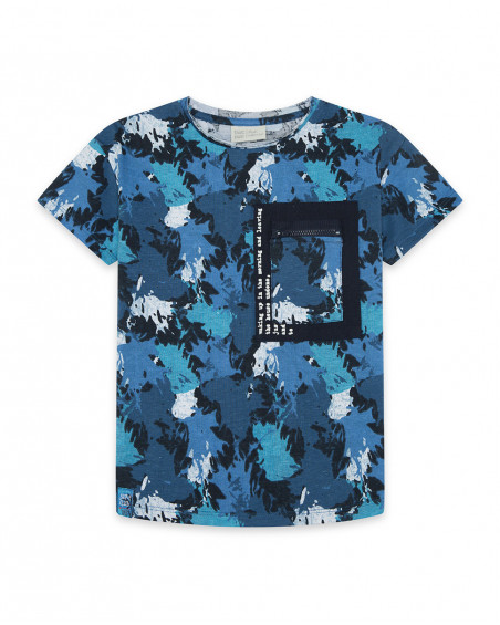 Tee-shirt en jersey poche garçon bleu surf club Tee-shirt en jersey poche garçon bleu surf club