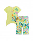 Tee-shirt et legging capri imprimé fille vert in the jungle Tee-shirt et legging capri imprimé fille vert in the jungle