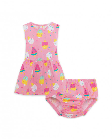 Robe en jersey bretelles fille rose icy and sweet Robe en jersey bretelles fille rose icy and sweet