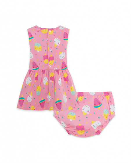 Robe en jersey bretelles fille rose icy and sweet Robe en jersey bretelles fille rose icy and sweet