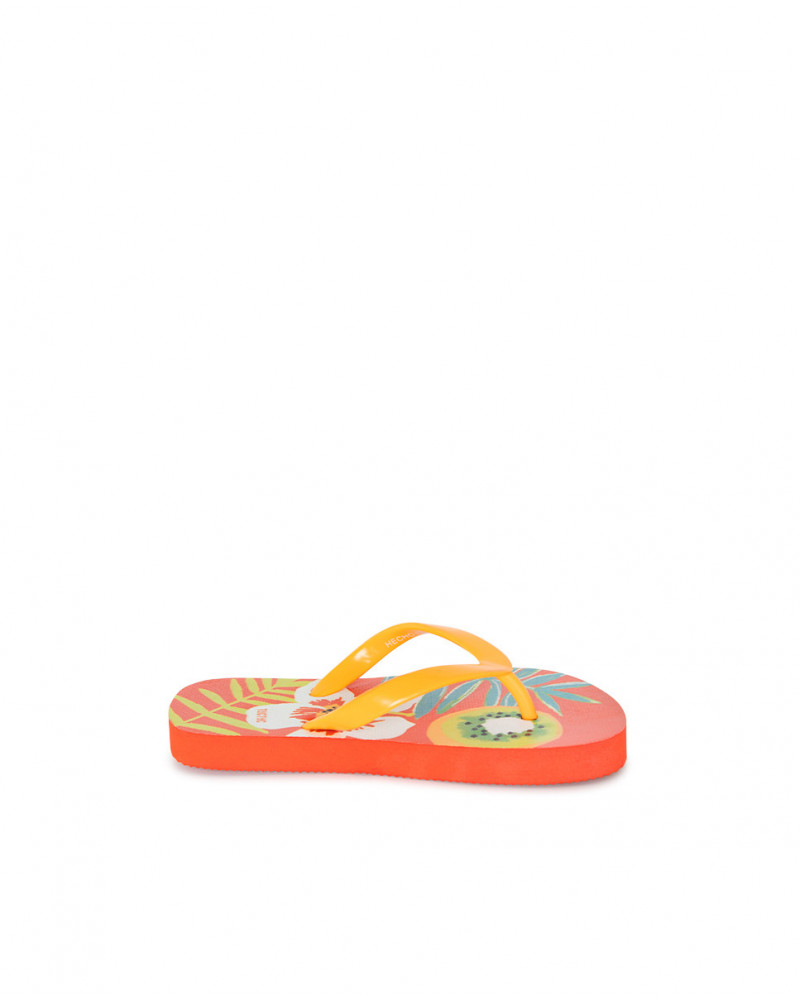 Tongs imprimées fille orange summer festival