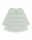 Robe en jersey à rayures fille beige smile today Robe en jersey à rayures fille beige smile today