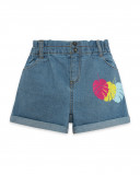 Short en jeans boutons fille bleu island Short en jeans boutons fille bleu island
