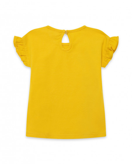 Tee-shirt en jersey imprimée fille jaune fruitty time