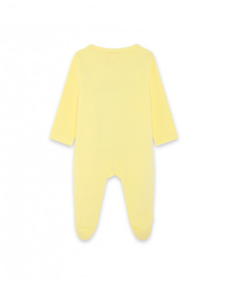 Grenouillère en jersey long avec pieds fille jaune hi! sunshine Grenouillère en jersey long avec pieds fille jaune hi! sunshine