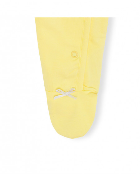 Grenouillère en jersey long avec pieds fille jaune hi! sunshine Grenouillère en jersey long avec pieds fille jaune hi! sunshine