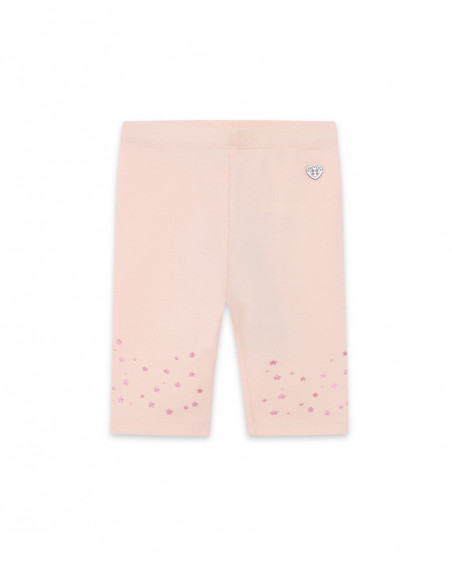 Leggings capri en jersey étoiles fille rose basicos kids Leggings capri en jersey étoiles fille rose basicos kids