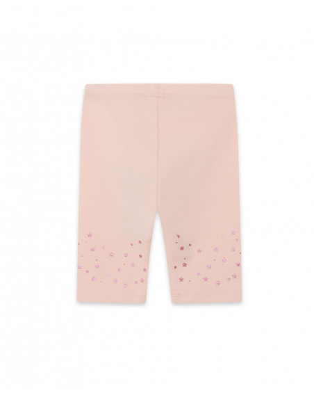Leggings capri en jersey étoiles fille rose basicos kids Leggings capri en jersey étoiles fille rose basicos kids