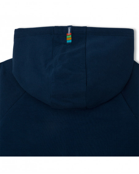 Sweat-shirt en peluche avec fermeture éclair garçon bleu free