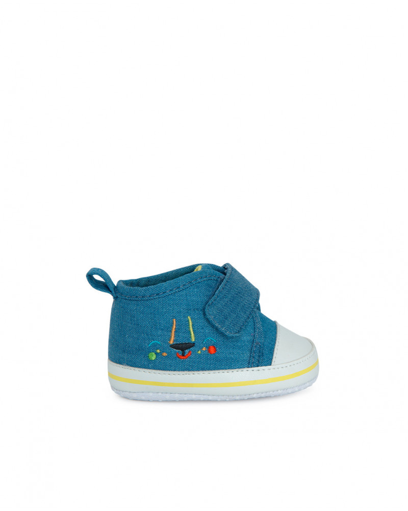 Baskets en jeans visage garçon bleu hi! sunshine