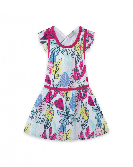 Robe en popeline bretelles fille blanche island Robe en popeline bretelles fille blanche island