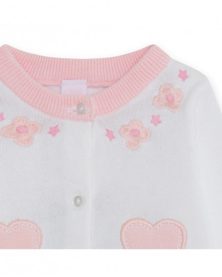 Veste en tricot boutons fille rose so cute Veste en tricot boutons fille rose so cute