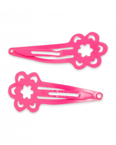 Set 2 barrettes cheveux glitter fille rose tahiti