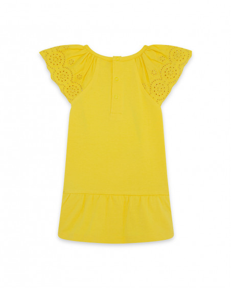 Robe en jersey volants fille jaune funcactus Robe en jersey volants fille jaune funcactus