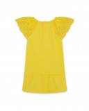 Robe en jersey volants fille jaune funcactus Robe en jersey volants fille jaune funcactus