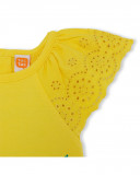 Robe en jersey volants fille jaune funcactus Robe en jersey volants fille jaune funcactus