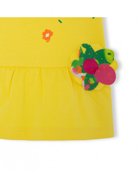 Robe en jersey volants fille jaune funcactus Robe en jersey volants fille jaune funcactus