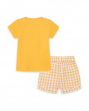 Tee-shirt en jersey et bermuda en chasuble à carreaux garçon Tee-shirt en jersey et bermuda en chasuble à carreaux garçon