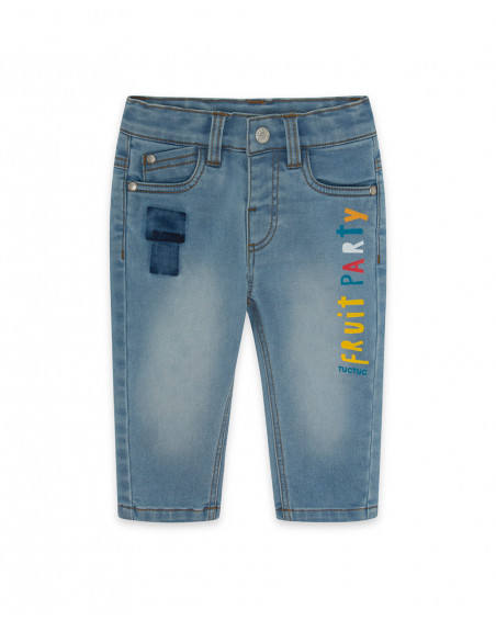 Pantalon en jeans à l'aspect usé garçon bleu fruitty time
