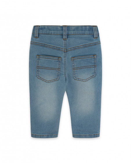 Pantalon en jeans à l'aspect usé garçon bleu fruitty time