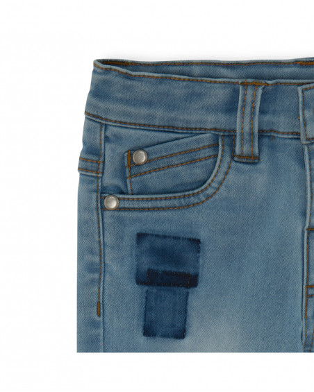 Pantalon en jeans à l'aspect usé garçon bleu fruitty time