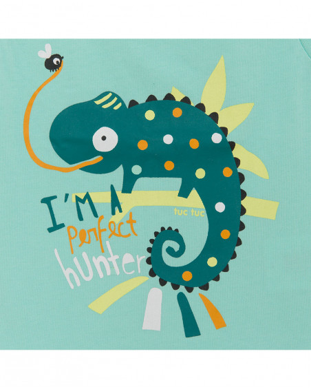 Tee-shirt en jersey bretelles garçon vert in the jungle Tee-shirt en jersey bretelles garçon vert in the jungle
