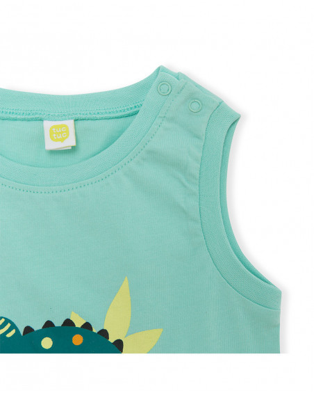 Tee-shirt en jersey bretelles garçon vert in the jungle Tee-shirt en jersey bretelles garçon vert in the jungle