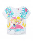 Tee-shirt en jersey imprimée fille blanche tahiti Tee-shirt en jersey imprimée fille blanche tahiti