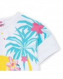 Tee-shirt en jersey imprimée fille blanche tahiti Tee-shirt en jersey imprimée fille blanche tahiti