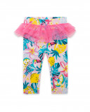 Leggings en jersey volants fille rose tahiti Leggings en jersey volants fille rose tahiti