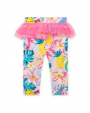 Leggings en jersey volants fille rose tahiti Leggings en jersey volants fille rose tahiti
