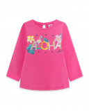Tee-shirt en jersey message fille rose tahiti Tee-shirt en jersey message fille rose tahiti