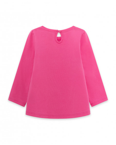 Tee-shirt en jersey message fille rose tahiti Tee-shirt en jersey message fille rose tahiti